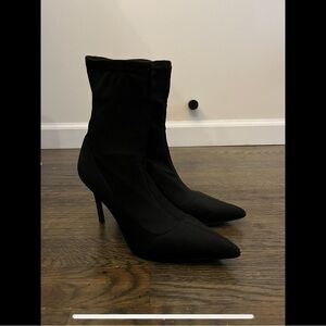 Mango black sock ankle boots